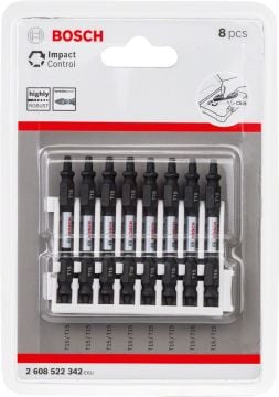 Bosch Vidalama Ucu Çift Taraflı Impact Control T15-T15x65 mm (8 Adet) - 2608522342