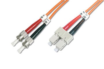 Assmann Digitus St-Sc Fiber Optik Patch Kablo, 3 Mt, Multimode, Duplex, 50/125