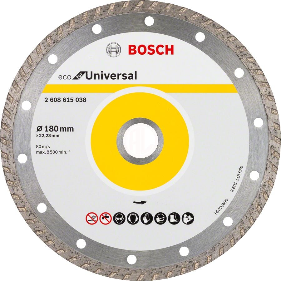 Bosch Elmas Kesme Diski Eco For Universal Turbo 180x22,23 mm (10 Adet) - 2608615047