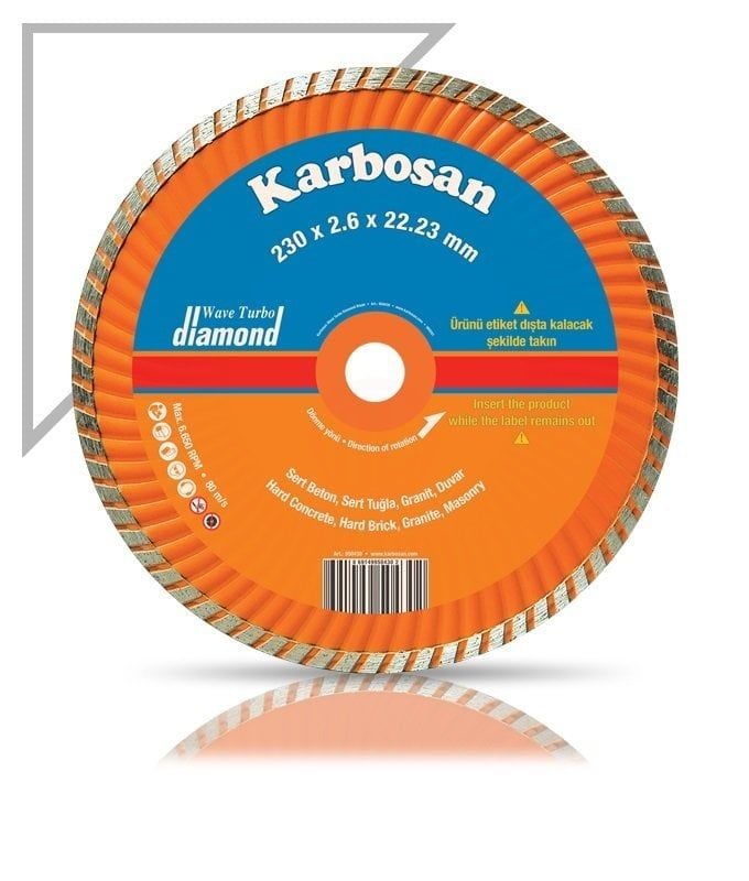 Karbosan Turbo Kanallı Elmas Kesici Flanşlı 230x2,6x22,23 mm - KAR950450