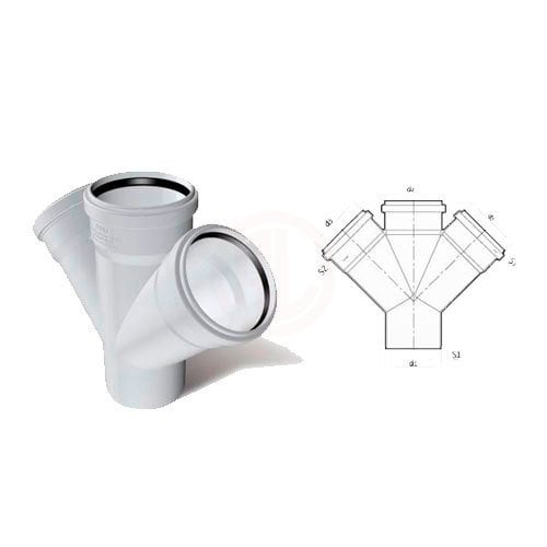 Fırat PVC Çift Çatal (45° - 45°) 75/75 mm - 7015070070