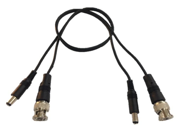 Mervesan Ara Kablolu Bnc Konnektör Ve Dc Power Jak Fiş 2,1 Mm Çift Taraflı (50 Cm)
