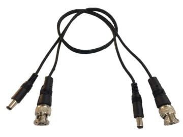 Mervesan Ara Kablolu Bnc Konnektör Ve Dc Power Jak Fiş 2,1 Mm Çift Taraflı (50 Cm)