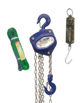 Atlas Pro 1 Ton 3 Mt Köşeli Ceraskal + POLYESTER SAPAN 2 TON 3 METRE (6:1) + Eltos El Kantarı 25 Kg