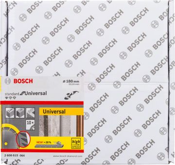 Bosch Elmas Kesme Diski Standard For Universal 180x22,23 mm (10 Adet) - 2608615064