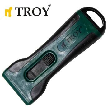TROY 21607 Plastik Kazıma Bıçağı, 4 Yedek Bıçaklı