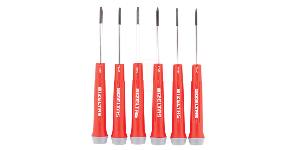 İzeltaş Tornavida Takımı Torx Uçlu Elektronikçi Tip Klemens 6 Parça