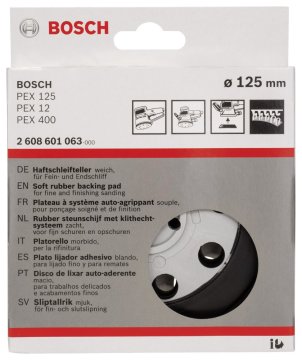 Bosch Zımpara Tabanı 8 Delik 125 mm Yumuşak (PEX 12/12A/125) - 2608601063