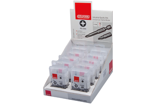 Ceta Form 500 Parça 1/4 İnç Pozidriv Bits Uç Toptan Paketi Cb/352 (Pz2 X 25 Mm)