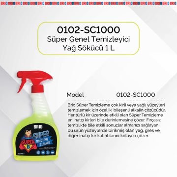 Brio Süper Genel Temizleyici Yağ Sökücü 1 L