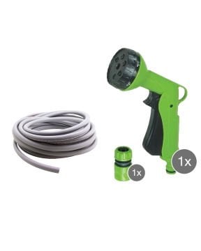 Pvc Süper Esnek Sulama Hortumu 1/2 (20 Metre) + Daye 6 Fonksiyonlu Sprey Tabanca Seti - DY2424
