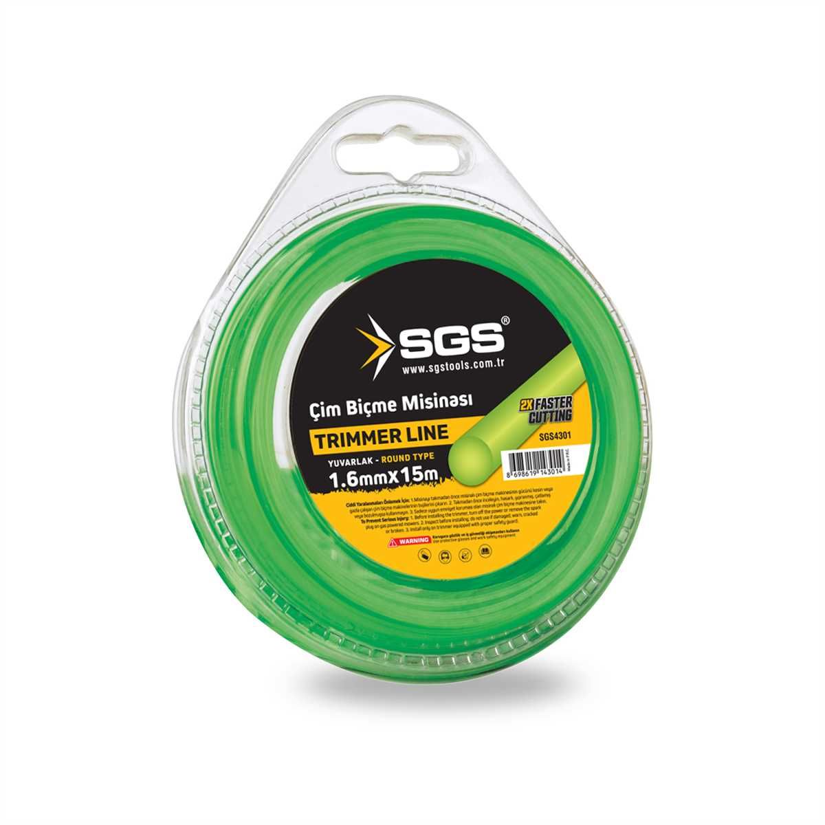 SGS Tırpan Misinası 1.6 Mm 15 Mt Yuvarlak (Yeşil)