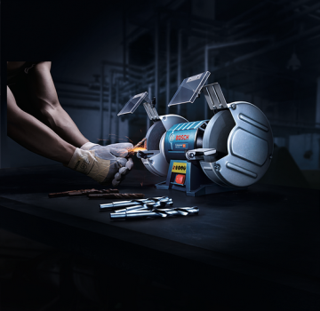 Bosch Taşlama Motoru GBG 60-20 + Eğe Kalın 10 İnç + Paslanmaz Kesilmez Çelik Eldiven