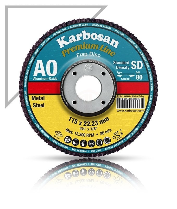 Karbosan Premium Line Alüminyum Oksit Standart Yoğunluk Flap Disk Düz 180 mm 40 Kum - KAR983170