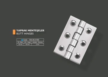 Armetal Yaprak Menteşe Polisajlı 304 Kalite 42x60x2,0 mm