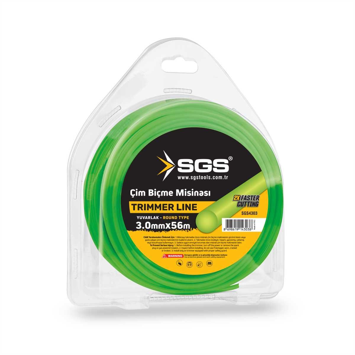 SGS Tırpan Misinası 3.0 Mm 56 Mt Yuvarlak (Yeşil)