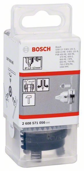 Bosch Sistem Mandreni Darbeli Matkap Ø1,5-13 mm (GSB/PSB) - 2608571056