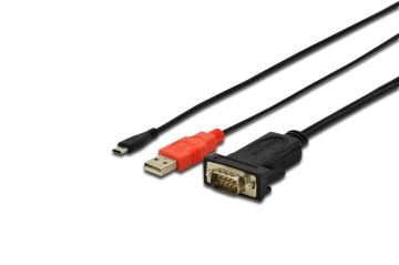 Assmann Digitus Android - Rs232 Kablosu Android, Usb (Mikro) Uart (Rs232) Kablosu + Usb A Erkek (Şarj İçin), 1 Mt, Awg30, Çip Takımı Ft312D, Ce, Ul, Siyah Renk