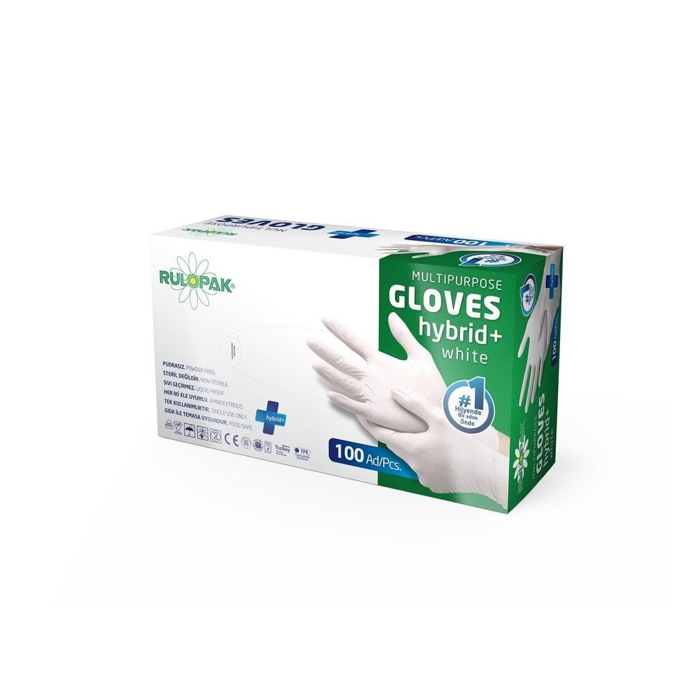 Rulopak Çok Amaçlı Eldiven 100 Lü L Beden (Beyaz)