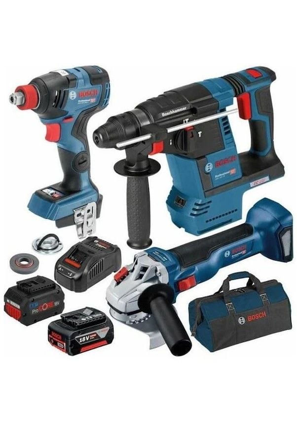 Bosch Akülü Kırıcı Delici Set GBH 18V-26 GDX 18V-200 GWS 18V-10 Carton