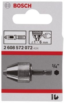 Bosch Anahtarsız Mandren 1/4 İnç HEX Ø1-6 mm - 2608572072
