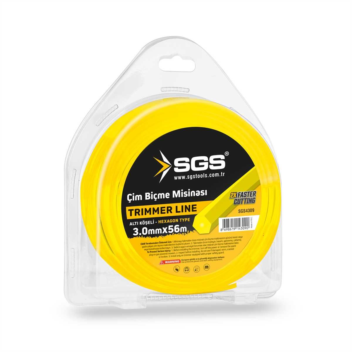 SGS Tırpan Misinası 3.0 Mm 56 Mt Altıgen (Sarı)