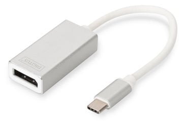 Assmann Digitus Usb 3.0 (Usb Tip C) Displayport (Dp) Grafik Adaptörü Giriş: 1 X Usb Tip C Erkek (Bilgisayar Bağlantısı) Çıkış: 1 X Dp Yuva ((Ultra Hd, 4K, 3840 X 2160P@30Hz) Alüminyum