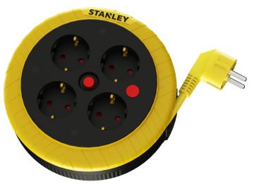 Stanley IP20 Kompakt Serisi 4 Soketli 5 Metre Makaralı Kablo 3x1.5 mm H05VV-F