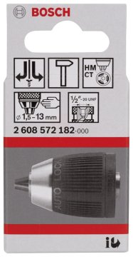 Bosch Anahtarsız Mandren 1/2 İnç - 20 UNF Ø1,5-13 mm V4 - 2608572182