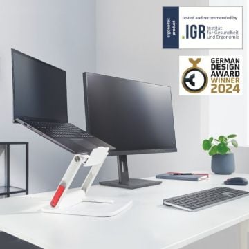 Leitz Ergo Ayarlanabilir Çok Açılı Laptop Standı, 64240001, Beyaz