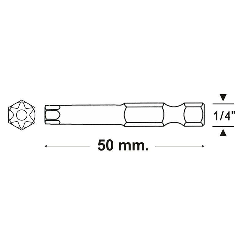 Proscr Delikli Torx Bits Uç T30 50 Mm - PRSC03225