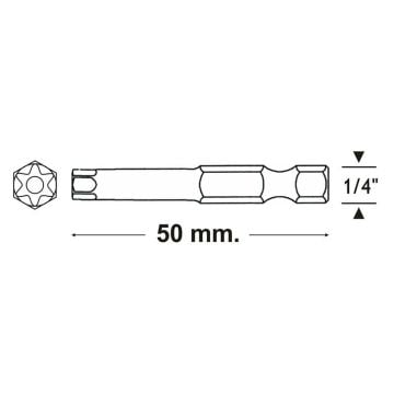 Proscr Delikli Torx Bits Uç T30 50 Mm - PRSC03225