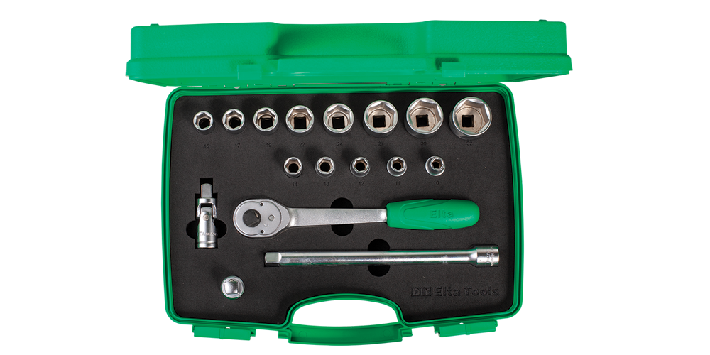 Elta Altı Köşe Lokma Anahtar Takımı 1/2 İnç 17 Parça