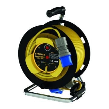 Stanley IP44 Kamp ve Karavan Tipi 1 Soketli 25+2 Metre Makaralı Kablo 3x1.5 mm H05VV-F