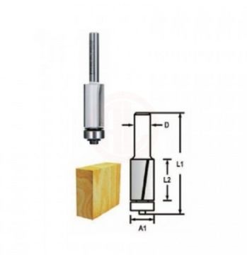 Makita Freze Ucu Rulmanlı Kenar Alma Bıçağı (Üç Bıçak) 8x12,7x68,5 mm (D-47759)