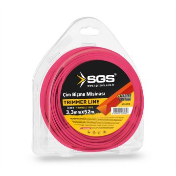 SGS Tırpan Misinası 3.3 Mm 52 Mt Üçgen (Kırmızı)