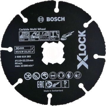 Bosch X-Lock Çok Amaçlı Kesme Diski Carbide Multi Wheel 115x22,23 mm (1 Adet) - 2608619283
