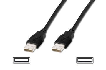 Assmann Usb 2.0 Bağlantı Kablosu, Usb A Erkek - Usb A Erkek, 1 Mt, Awg 28, Usb 2.0 Uyumlu, Ul, Siyah Renk