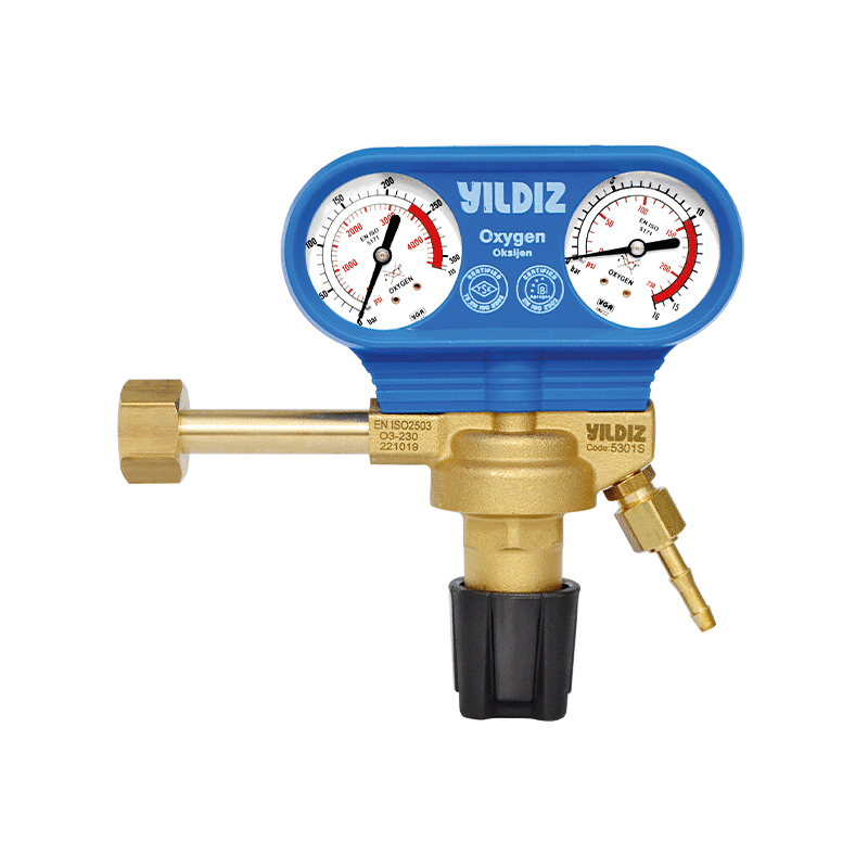 Yıldız Gaz Armatür Basınç Düşürücü 5300 Serisi Oksijen G 3/4 İnç 0-10 Bar