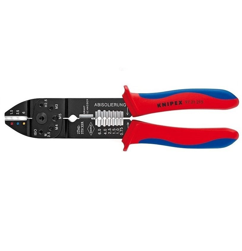 Knipex 97 21 Pabuç Sıkma Ve Kablo Sıyırma Pensi 215 Mm - KNI9721215