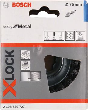 Bosch X-Lock Çelik Burgulu Çanak Fırça Heavy For Metal 75x0,50 mm - 2608620727