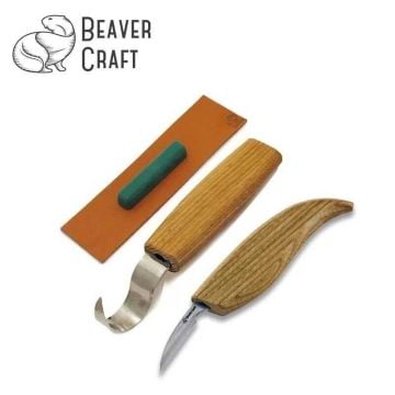 BeaverCraft S02 Ahşap Kuksa Kaşık Oyma Bıçağı Seti, 4 Parça