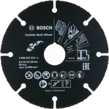 Bosch Çok Amaçlı Kesme Diski Carbide Multi Wheel 115x22,23 mm (1 Adet) - 2608623012