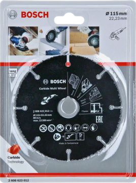 Bosch Çok Amaçlı Kesme Diski Carbide Multi Wheel 115x22,23 mm (1 Adet) - 2608623012