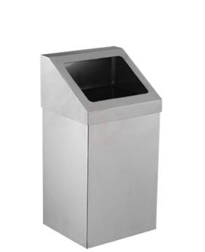 Palex Krom Açık Çatı Kapaklı Çöp Kovası 36 Lt 430 Kalite - 3834-336