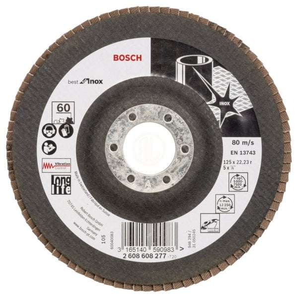 Bosch Flap Zımpara Diski 125 Mm 60 Kum Best For İnox - 2608608277