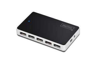 Assmann Digitus 10 Port Usb Hub, Usb 2.0, Güç Adaptörlü, Plastik
