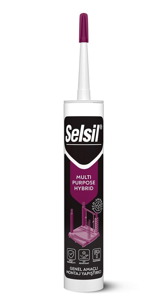 Selsil Hibrit Mastik Klasik 50 Shore A MS Polymer 290 ml Gri