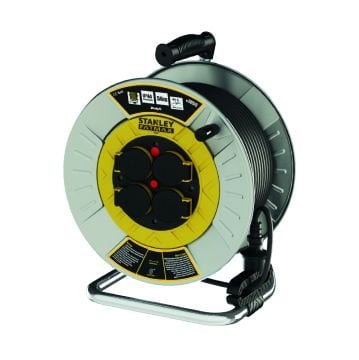 Stanley IP44 Metal 4 Soketli 25 Metre Makaralı Kablo 3x2.5 mm H07RN-F