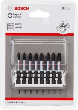 Bosch Vidalama Ucu Impact Control Set (8 Parça PH/PZ x 50 mm) - 2608522328